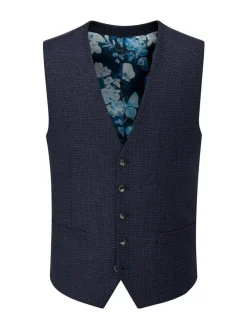 Skopes Blue Boyd Puppytooth Suit Waistcoat^ Vests