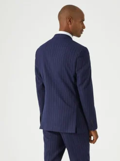 Skopes Blue Declan Suit Slim Fit Pinstripe Double Breasted Jacket^ Suits & Tuxedos|Blue Suits