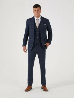 Skopes Blue Doyle Tweed Tailored Wool Blend Suit: Jacket^ Blazers & Formal Jackets|Blue Suits