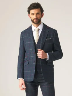 Online Skopes Blue Doyle Tweed Wool Blend Tailored Fit Suit Waistcoat
