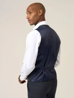 Online Skopes Elijah Suit Check Waistcoat Blue