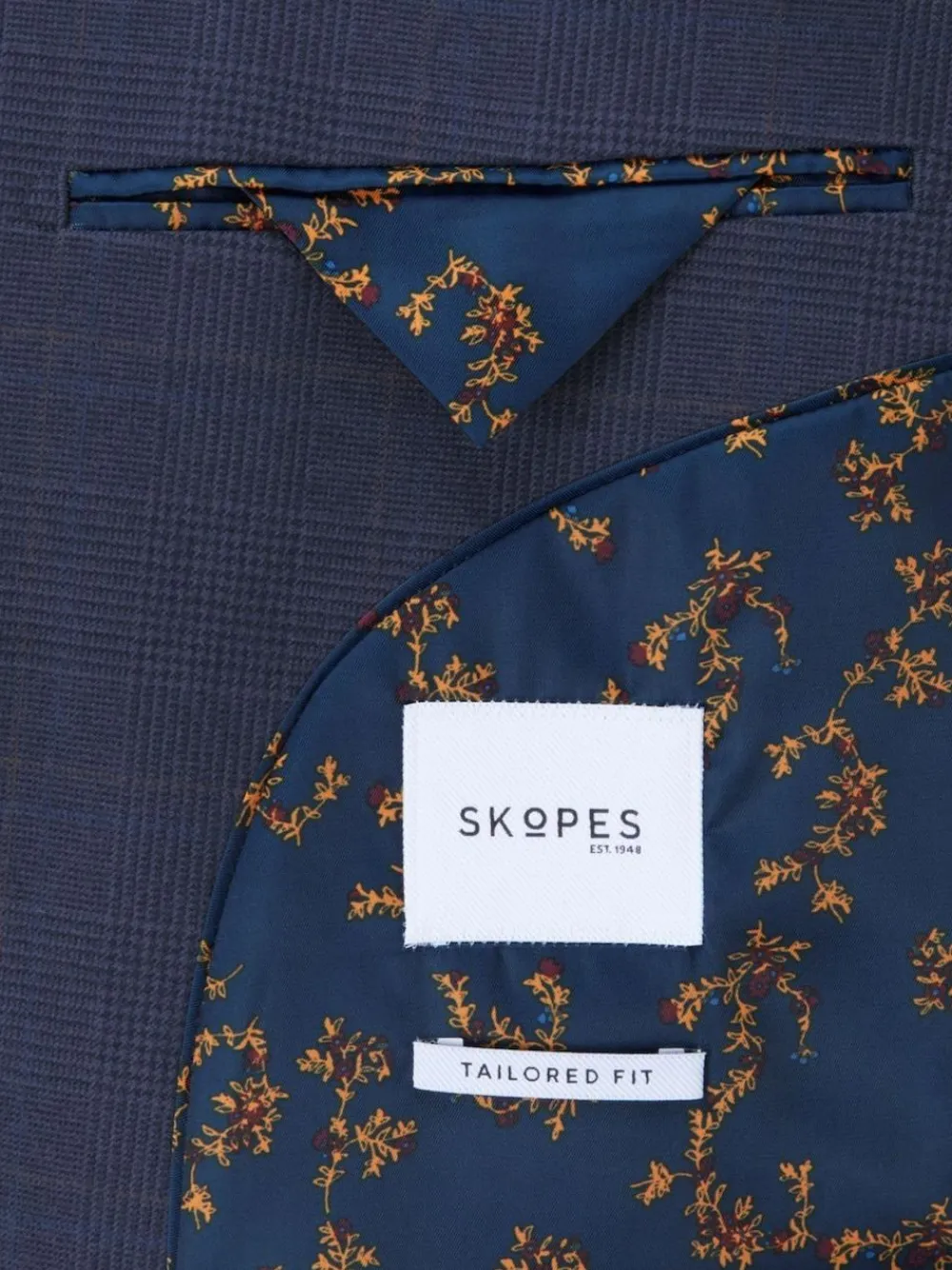 Clearance Skopes Blue Guildford Suit Soft Touch Tailored Fit Check Jacket