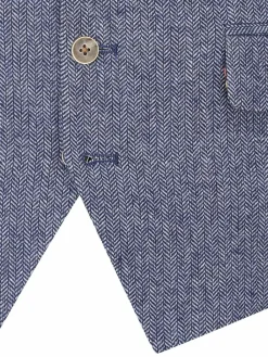 Best Skopes Blue Jude Tweed Tailored Fit Suit Waistcoat