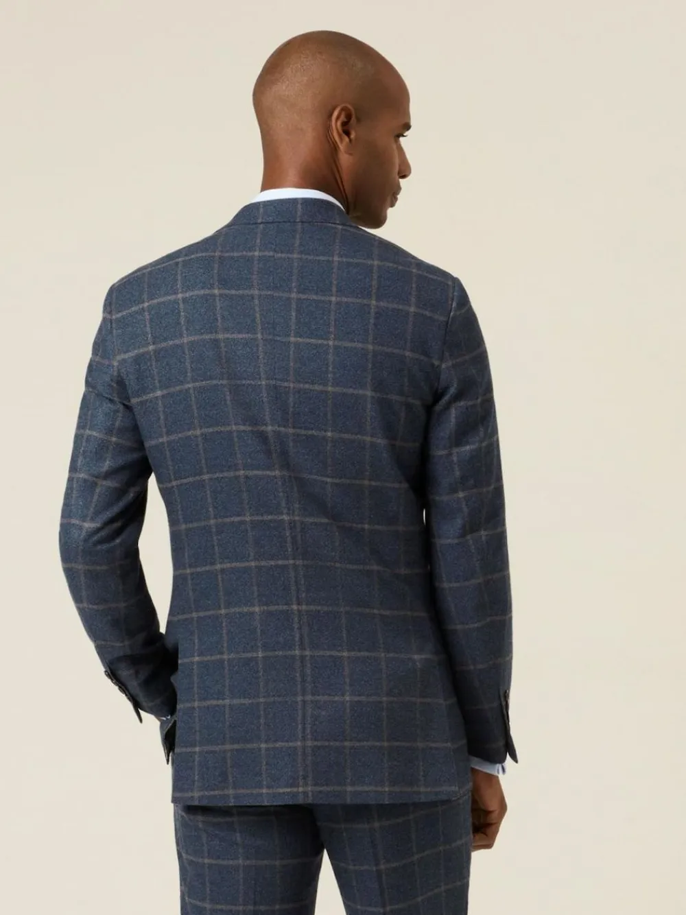 Skopes Blue Meredith Tailored Fit Suit Jacket Windowpane Check^ Blue Suits|Suits & Tuxedos