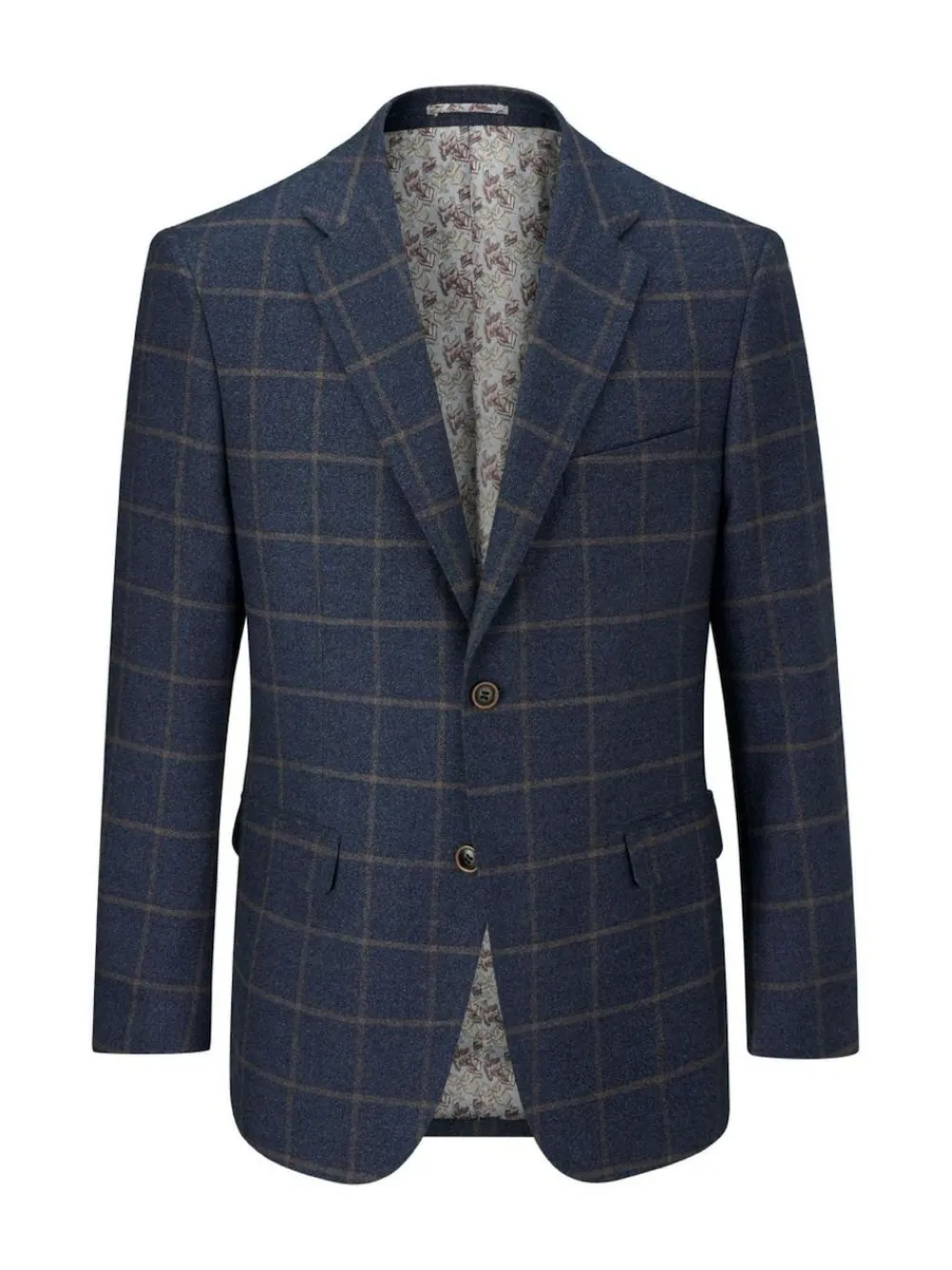 Skopes Blue Meredith Tailored Fit Suit Jacket Windowpane Check^ Blue Suits|Suits & Tuxedos
