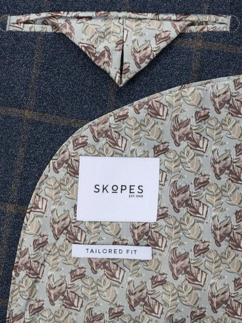 Skopes Blue Meredith Tailored Fit Suit Jacket Windowpane Check^ Blue Suits|Suits & Tuxedos