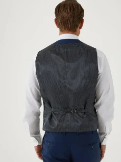 Discount Skopes Milan Scoop Slim Fit Suit Waistcoat Blue