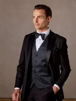 Best Skopes Party Paisley Waistcoat Blue