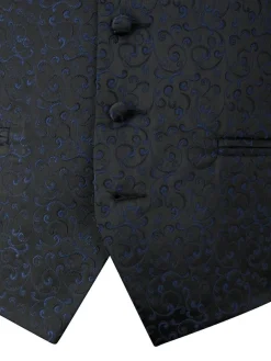 Best Skopes Party Paisley Waistcoat Blue