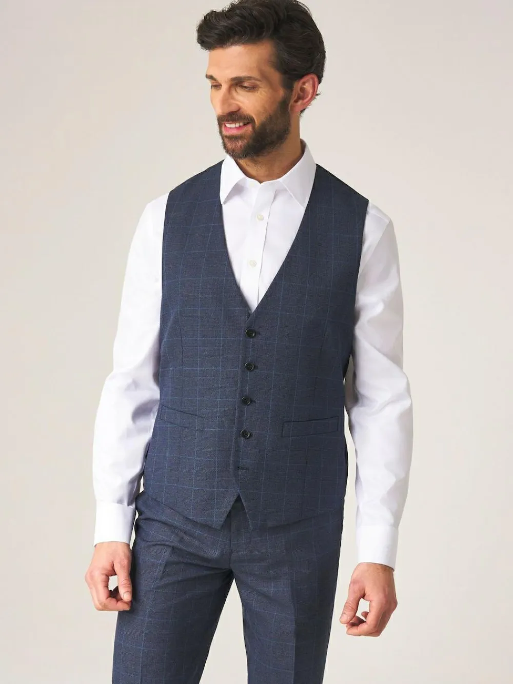 Online Skopes Single Breasted Double Breasted Scoop Anello Suit Waistcoat Blue