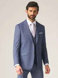Sale Skopes Single Breasted Jude Tweed Tailored Fit Suit Jacket Blue