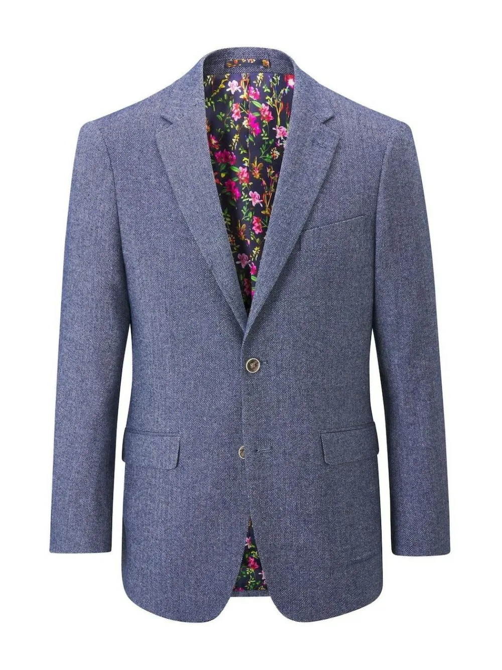 Sale Skopes Single Breasted Jude Tweed Tailored Fit Suit Jacket Blue