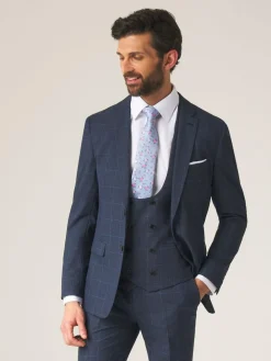 Skopes Slim Fit Anello Check Suit Jacket^ Blue Suits