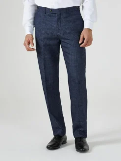 Outlet Skopes Blue Tailored Fit Woolf Check Suit: Trousers