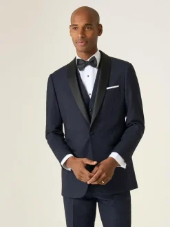 Hot Skopes Tailored Fit Newman Check Suit: Jacket Blue