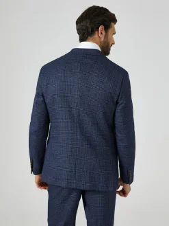 Online Skopes Blue Tailored Fit Woolf Check Suit: Jacket