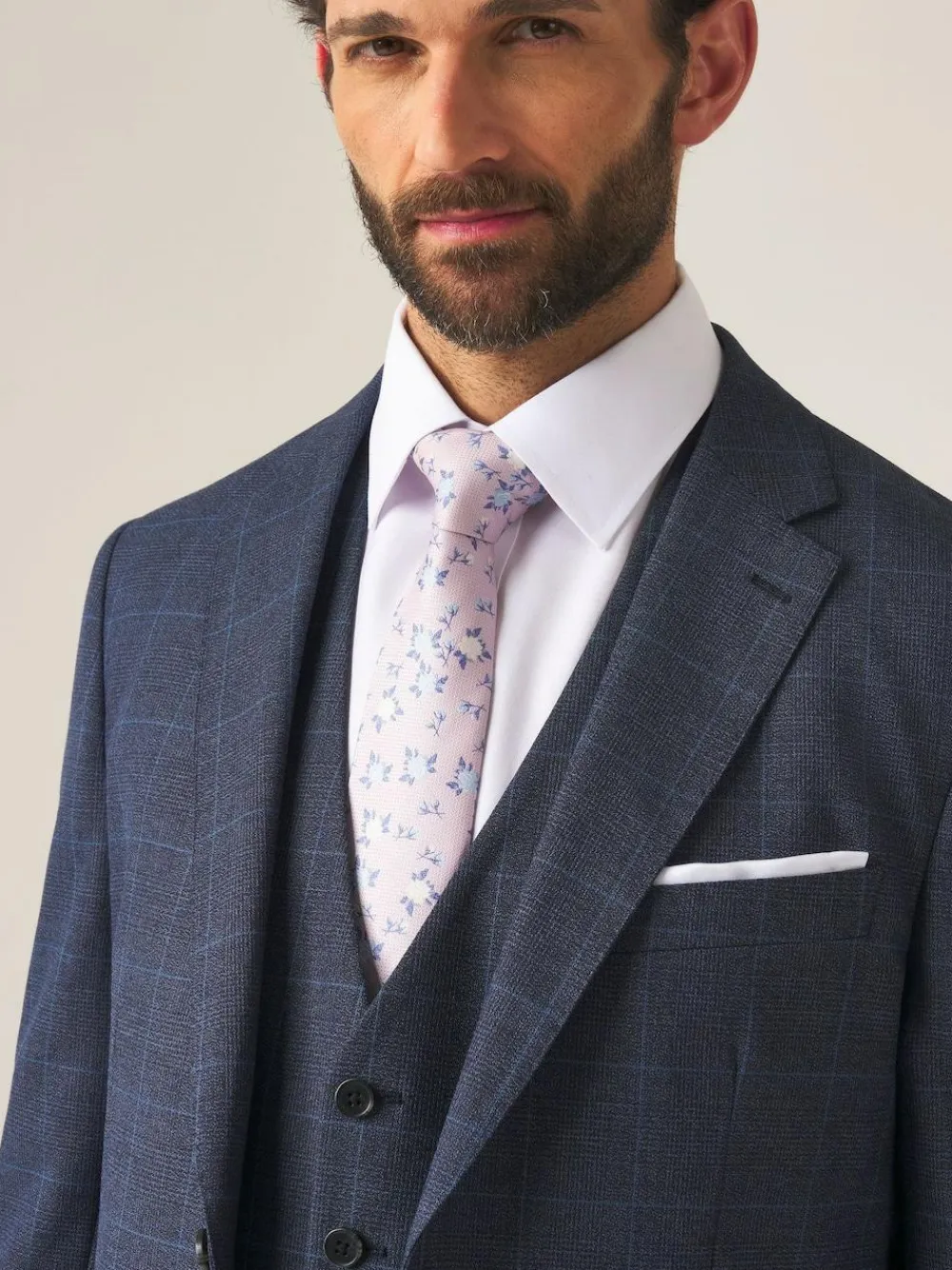 Clearance Skopes Tailored Fit Anello Check Suit Jacket Blue