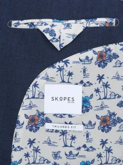 Clearance Skopes Tailored Fit Caspian Stretch Look Suit Jacket Blue