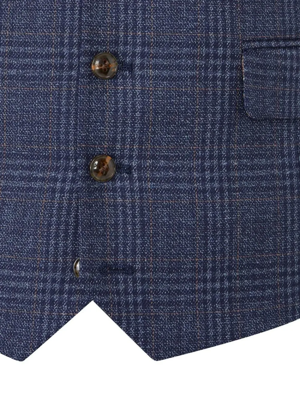 Hot Skopes Blue Woolf Check Tailored Fit Suit Waistcoat