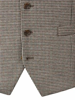 New Skopes Brown Cannon Houndstooth Suit Waistcoat