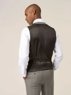 Clearance Skopes Brown Haley Check Suit Waistcoat