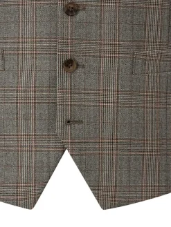 Clearance Skopes Brown Haley Check Suit Waistcoat