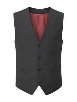 Hot Skopes Single Breasted Wool Rich Darwin Suit Waistcoat Charcoal Grey