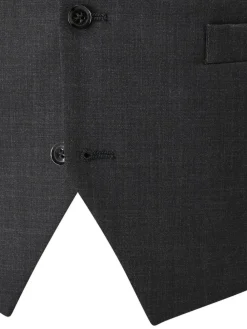 Hot Skopes Single Breasted Wool Rich Darwin Suit Waistcoat Charcoal Grey