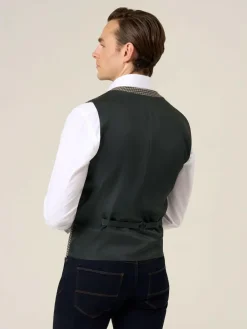 Skopes Green Boston Check Waistcoat^ Vests