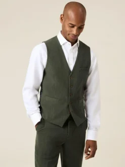 Skopes Dorsey Suit Corduroy Waistcoat Green