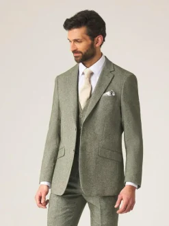 Clearance Skopes Single Breasted Jude Tweed Tailored Fit Suit Jacket Green