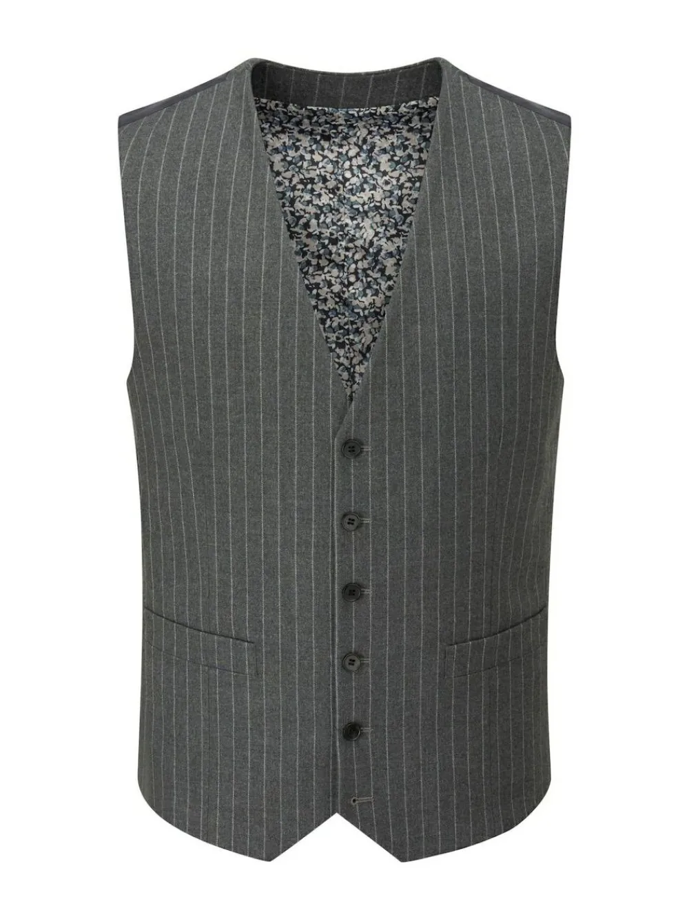 Skopes Grey Cassius Stripe Suit Waistcoat^ Vests