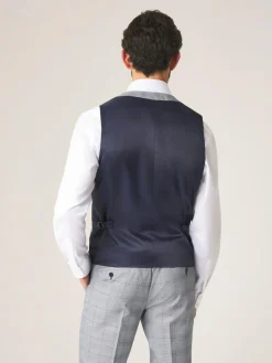 Skopes Double Breasted Double Breasted Scoop Anello Suit Waistcoat Grey
