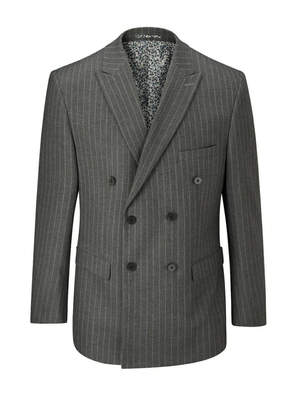Skopes Grey Double Breasted Cassius Tailored Fit Stripe Suit Jacket^ Grey Suits|Suits & Tuxedos