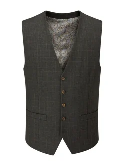 Sale Skopes Elijah Suit Check Waistcoat Grey