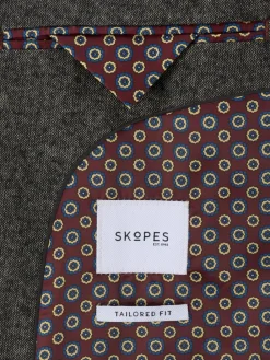 Clearance Skopes Fox Tailored Fit Textured Suit Jacket Grey