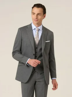 Best Skopes Grey Liston Tailored Fit Flannel Suit Jacket