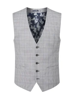 Sale Skopes Single Breasted Double Breasted Scoop Anello Suit Waistcoat Grey