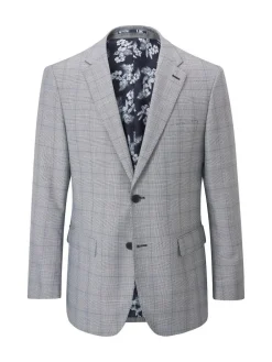 New Skopes Tailored Fit Anello Check Suit Jacket Grey