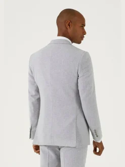 Discount Skopes Single Breasted Jude Tweed Tailored Fit Suit Jacket Light Grey