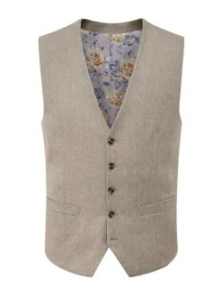 Skopes Single Breasted Tailored Fit Calvados Linen Blend Suit Waistcoat^ Vests