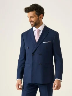 Outlet Skopes Navy Blue Double Breasted Harcourt Suit Jacket