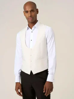 Skopes White Bogart Scoop Suit Waistcoat^ Vests