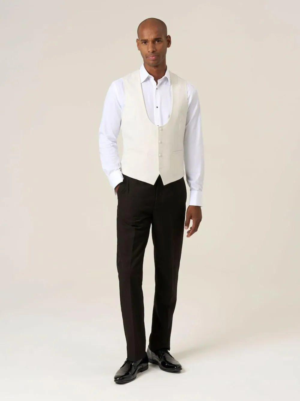 Skopes White Bogart Scoop Suit Waistcoat^ Vests