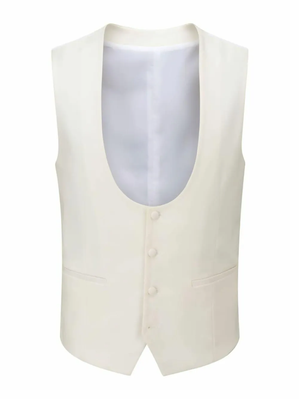 Skopes White Bogart Scoop Suit Waistcoat^ Vests