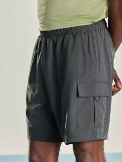 Hot Next Active Cargo Gym Training Shorts Slate Grey