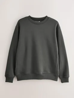 Best Next Slate Grey Regular Fit Heavyweight Cotton Rich Crew Neck Sweatshirt