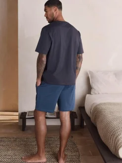 Next Slate Grey Short Sleeve Jersey Pyjamas Set^ Pyjamas|Nightwear