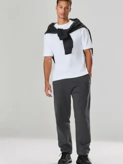 Next Slate Grey Straight Fit Relaxed Fit Brushback Heavyweight Joggers^ Nightwear|Joggers