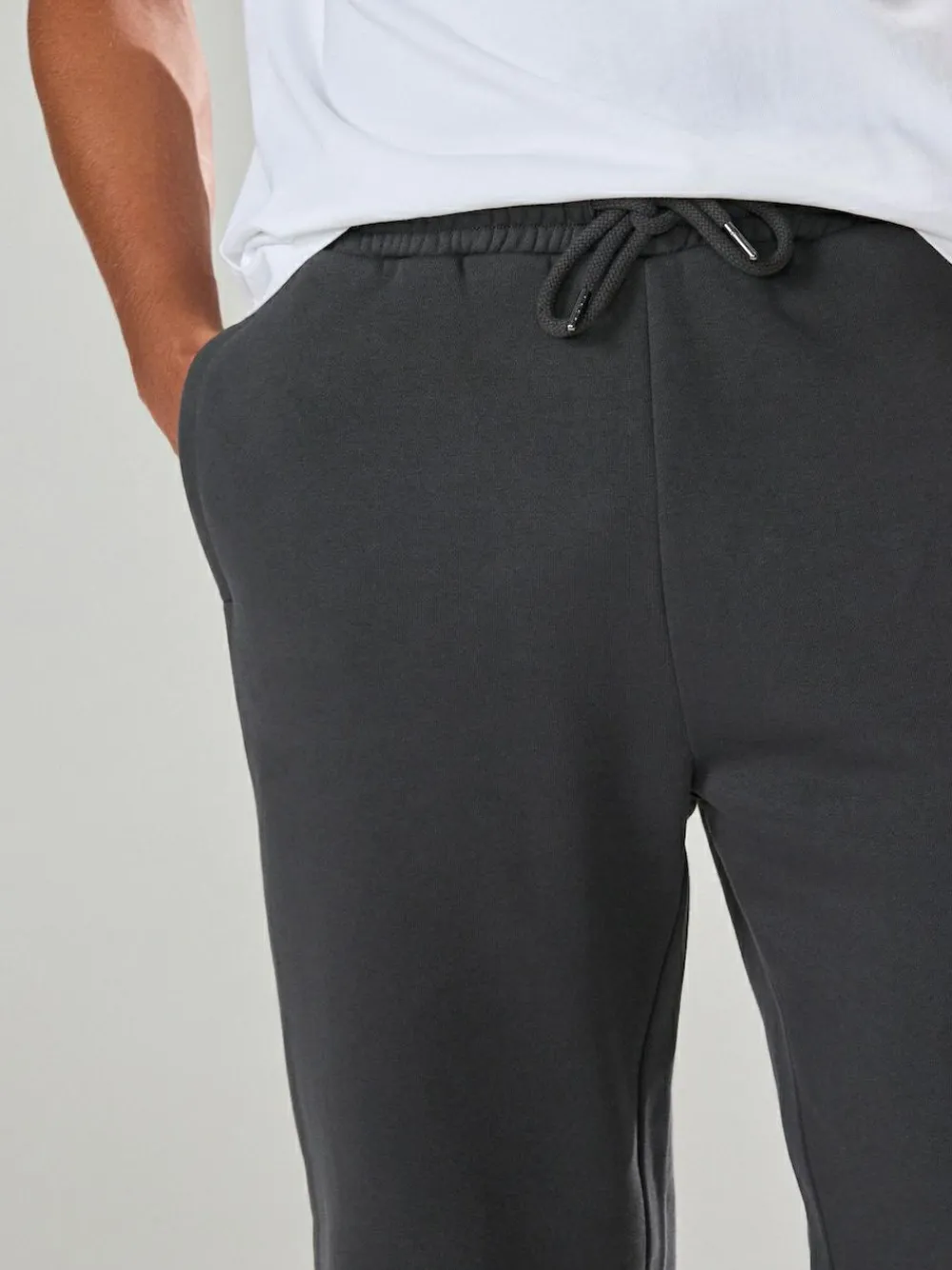 Next Slate Grey Straight Fit Relaxed Fit Brushback Heavyweight Joggers^ Nightwear|Joggers